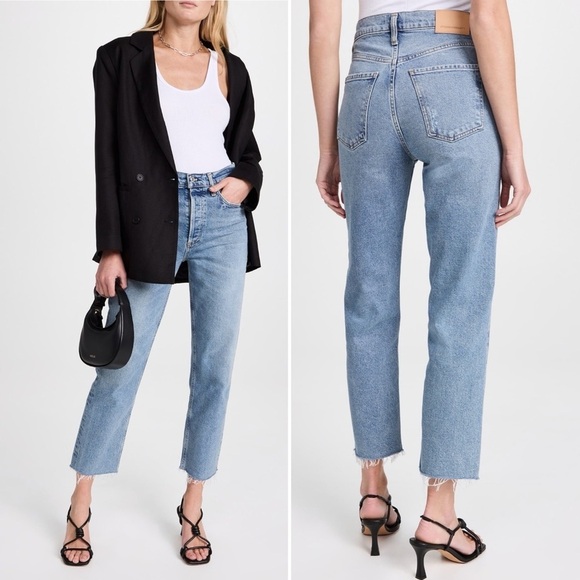 Citizens Of Humanity Denim - Citizens of Humanity Florence Wide Straight Jeans High Button Fly Denim Blue 30